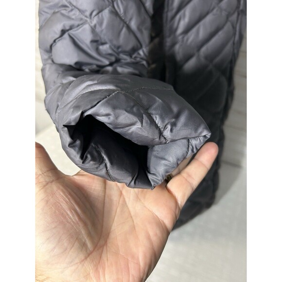 The North Face Womens Jacket Gray LARGE Goose Down Fill Quilted Long Puffer Coat - Picture 11 of 16